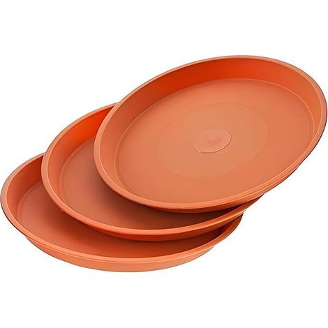 runde Untersetzer aus Kunststoff für Blumentöpfe und Pflanzgefäße, geeignet für drinnen, draußen und auf dem Balkon, robust und langlebig, 180 mm Durchmesser (1/5)