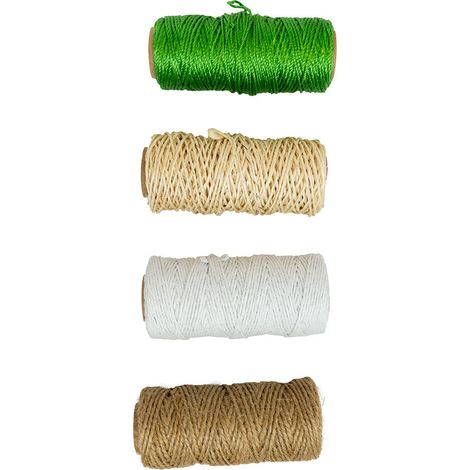 Juego de 4 Cuerdas de Jardín - Polipropileno, Yute, Algodón y Sisa - Multiusos, Resistente y Natural
