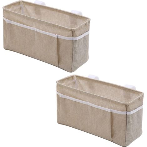 Organiseur de Chevet Suspendu, Poche de lit, Sac de Rangement de Chevet, Étanche Panier de Lit, Support de Sac Suspendu Portable avec Plusieurs Poches pour Accoudoirs de Canapé et Portes d'armoires (1/5)