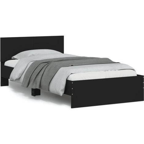 Maison Exclusive - Cadre de lit sans matelas avec tête de lit noir 100x200 cm (1/5)