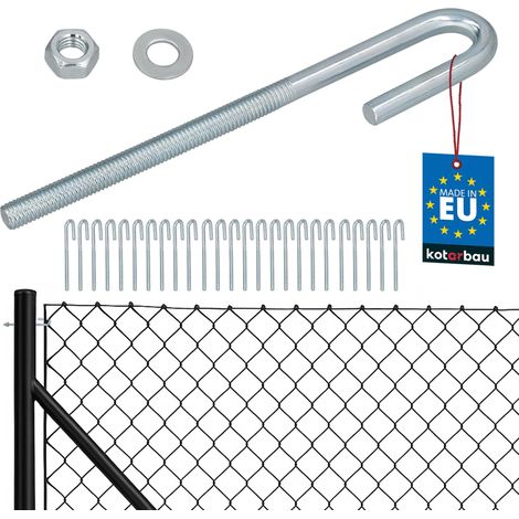 KOTARBAU® Lot de 25 Tendeur Grillage M8, Tendeur Cable pour Clôture, Acier Galvanisé, Crochet Fileté avec Écrou et Rondelle, Tendeur Fil de Fer, Argenté, Ouvert (1/5)