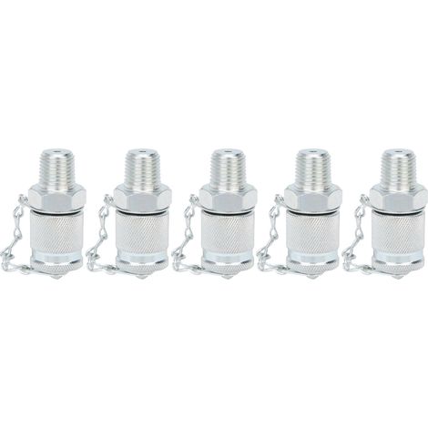 5 adaptateurs de test hydraulique, raccords de test de filetage, connecteurs de mesure de pression PT/PPTZG1/4 po (1/5)