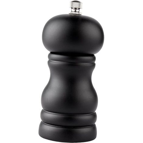 Moulin à poivre manuel de 10 cm (4 pouces) avec taille de mouture réglable, rechargeable, avec noyau en céramique, pour le poivre noir, le poivre du Sichuan et autres épices noires. (1/5)