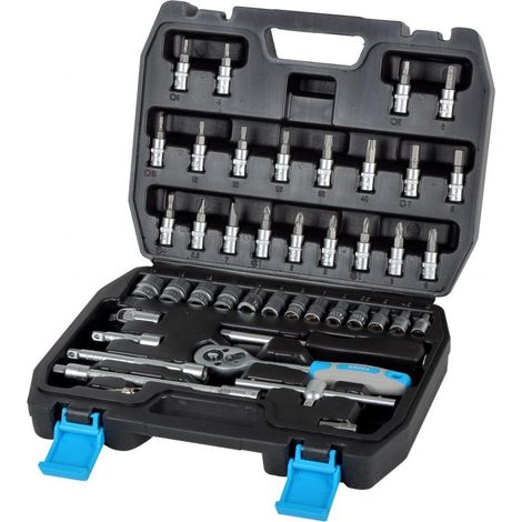 Mega Kit multi-outils 46 pièces acier CRV robuste