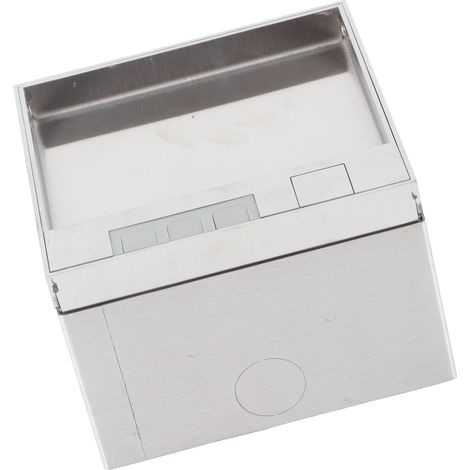 Boîte de prise encastrable en acier inoxydable 2 prises universelles pour bureau et sol prise de courant AC250V 4000W (1/5)