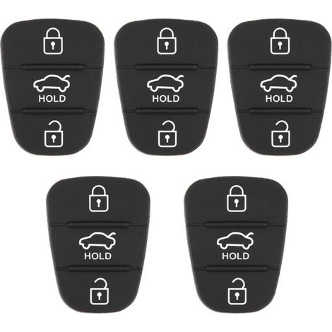 [NIEMALS VERWENDET] 5 Stück Ersatz-Fernschlüsselgehäuse aus Gummi mit 3 Tasten, passend für Hyundai Kia (mit Buchstaben). (1/4)