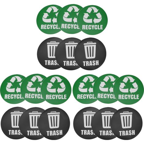 18 autocollants décoratifs imperméables « Étiquettes environnementales » pour poubelle, à recycler (1/5)