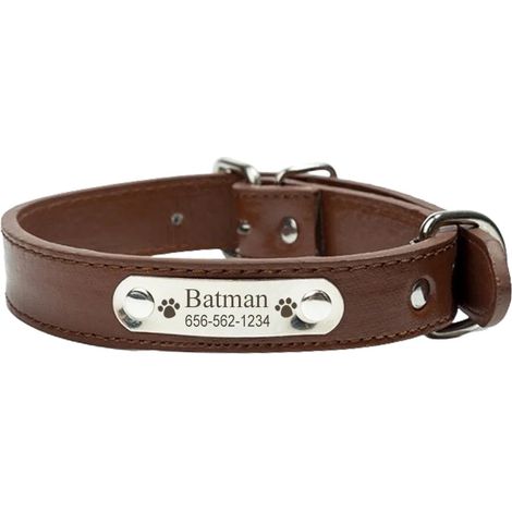 Collier pour chiens de petite, moyenne et grande taille, ainsi que pour chiots (Marron-L)