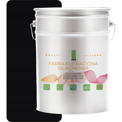 PINTURA DE FACHADA DE SILICONA NEGRA S 9005 5L PERMEABLE AL VAPOR+ (1/5)