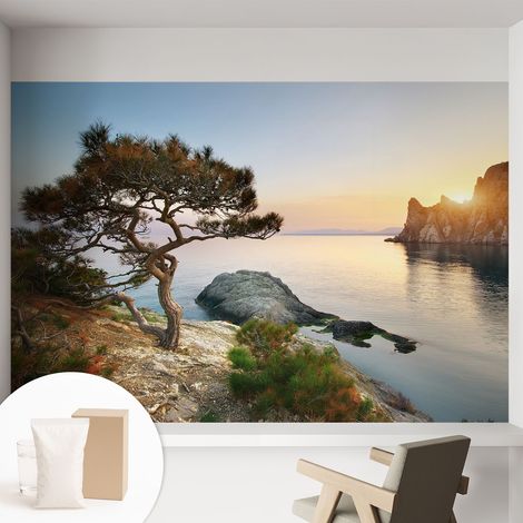 Papier peint intissé avec imprimé installation simple qualité excellente sans désordre - Colle incluse gratuite Nature paisible 152x104 cm (1/5)