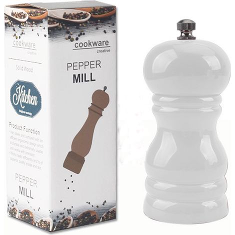 Moulin À Poivre Manuel - Bois D'hévéa - Broyeur En Céramique - Réglable Fin/Grossier - 10 Cm - Pour Cuisine Européenne - 1 Pièce (1/5)