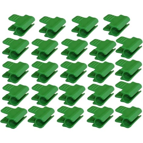 Lot de 24 clips en plastique pour serres, filets et clôtures, diamètre extérieur 11 mm. (1/5)