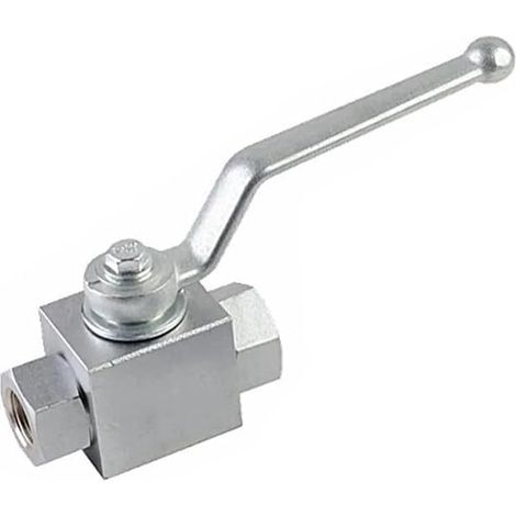 2-way hydraulic valve G3/8", high-pressure hydraulic ball valve made of carbon steel, thick interface for industrial and general fluid control systems (1/5)