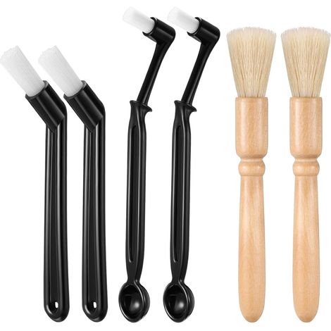 Ensemble d'accessoires pour moulin à café, 6 pièces, bois, manche en bois, brosse de nettoyage, pour le dosage.-AquaForge (1/4)