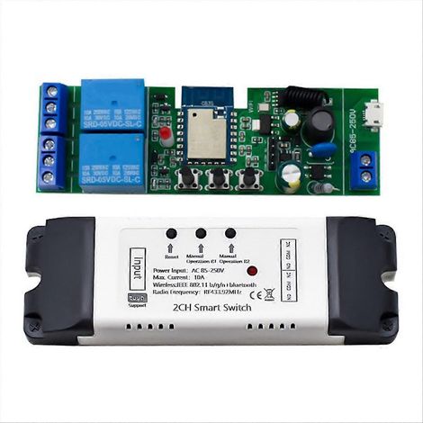 Tuya 2-Kanal Smart-Relais-Schalter mit WLAN, Sensor und Schutzgehäuse (1/5)
