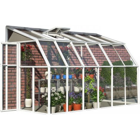Lean To Greenhouse Sun Room Clear 6 x 8 - Polycarbonate/Acrylic - L262 x W200.5 x H247 cm