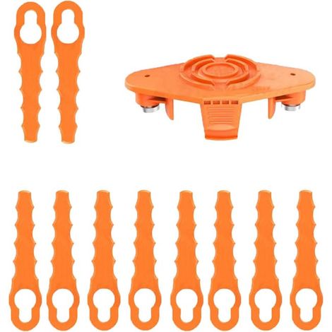 Compatible avec les lames de tondeuse Worx WG150 – 11 lames en plastique, orange