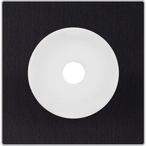 Sortie câble blanc DOM + plaque simple métallisé anthracite
