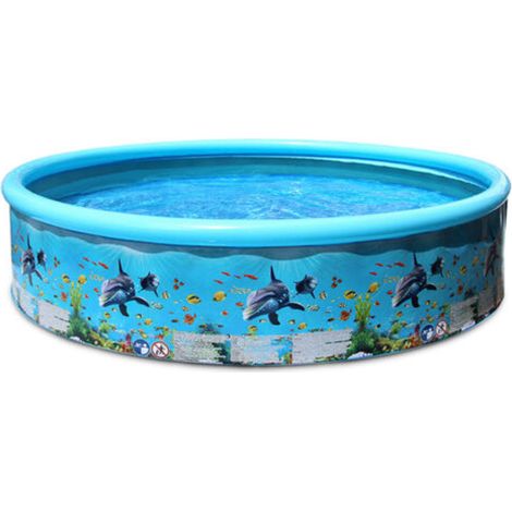 Decdeal Piscine rigide pliante - Sans gonflage, pour enfants et adultes - Design familial et portable (1/5)