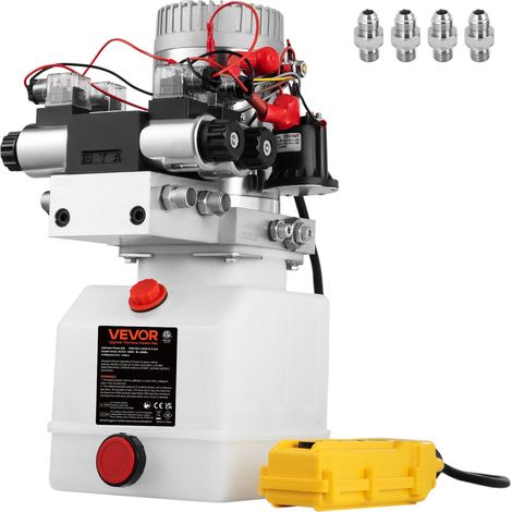 Vérin Hydraulique Double Effet avec Unité de Puissance 12V DC, Réservoir 4,5L pour Benne et Levage Automobile (1/5)