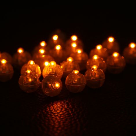 Lot de 100 lampes boules lumineuses rondes jaunes pour décoration de Noël, mariage et fêtes. (1/5)