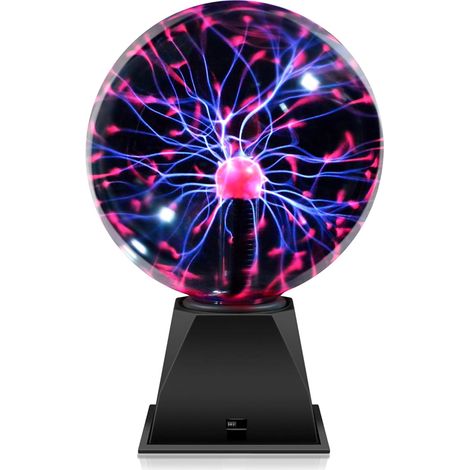Lampada a sfera al plasma da 6 pollici, sfera scientifica con rilevamento del tocco e del suono, sfera luminosa extra-large per lampada decorativa da camera da letto, regalo originale (viola)
