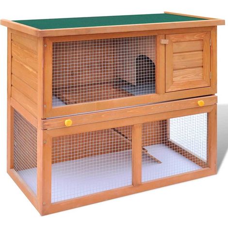 Outdoor Rabbit Hutch Small Pet Cage 1 Door Wood vidaXL (1/5)