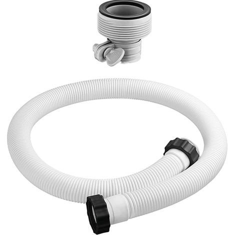 Tuyau de piscine amélioré de 1,5" x 5,75" pour piscine hors sol, kit de remplacement de pompe de piscine, accessoire de filtre de pompe avec 1 adaptateur de tuyau de type B (blanc) (1/5)