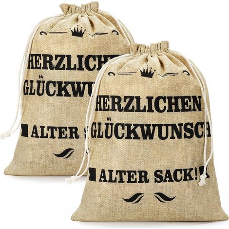 39,5 x 30,5 cm Geschenkbeutel für Männer, 2 Stück Jutebeutel, Jutebeutel mit Kordelzug – Wiederverwendbarer Geschenkbeutel für Bruder/Vater/Kollege (1/5)