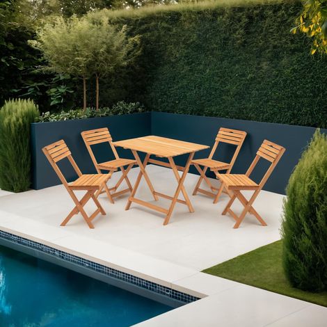 Conjunto Mesa y Sillas Fanano, 4 Plazas, Marrón (1/5)