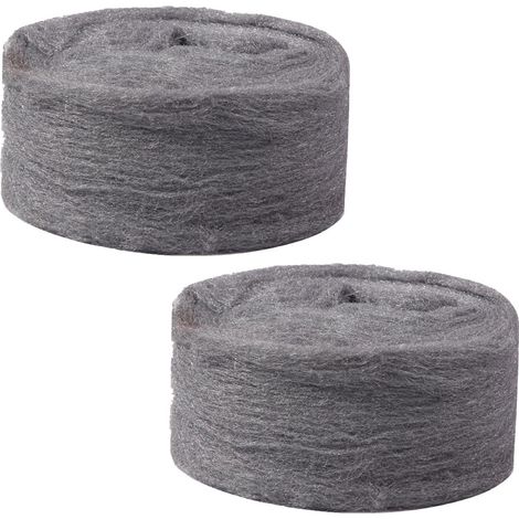Glass Wool, 2 Rolls Straw Iron 0000, Steel Wool Yarn Iron Straw 0000 Polishing Steel Wool, Cleaning Wire Wool (1/5)