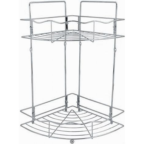 Trade Shop - MENSOLA ANGOLAA DOCCIA A 2 RIPIANI PORTAOGGETTI IN SCAFFALE BAGNO 59259 -