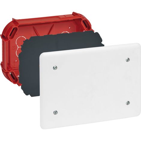 Legrand - Boîte de dérivation pour maçonnerie avec couvercle et vis - 165x115x40mm (1/4)