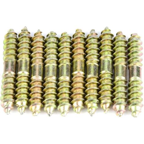 10pcs Self Tapping Double End Threaded Bolts for Wood Screws Connecting Rods for Furniture Woodworking 6 x 40mm (1/5)