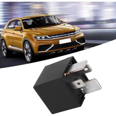 Kit d'accessoires de relais SPST 4 broches en ABS noir pour voiture, bateau, camion, 12 V CC, 80 A (1/5)