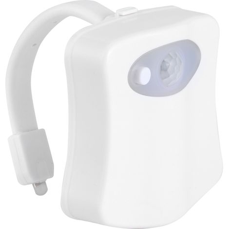 Lampe de toilette lumineuse à 8 couleurs, activée par le mouvement, à double capteur, à suspendre, type veilleuse. (1/5)