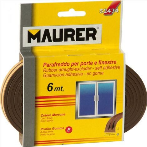 GUARNIZIONE ADESIVA PARAFREDDO MARRONE 6 MT PARASPIFFERI PORTE FINESTRE (13762) (1/2)