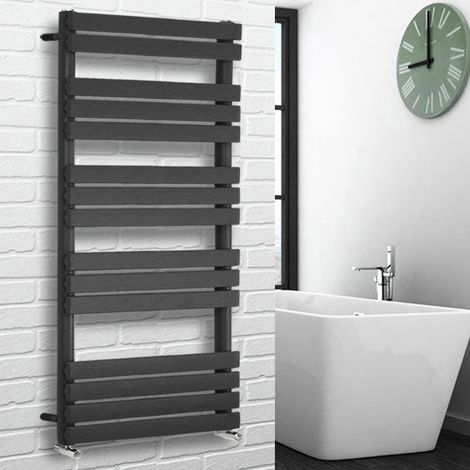 Flat Panel Heated Towel Rail Bathroom Rad Radiator Anthracite 1600x600mm