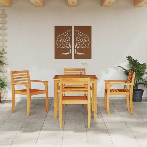 Garden Dining Set 5 pcs Brown Solid acacia wood vidaXL (1/4)