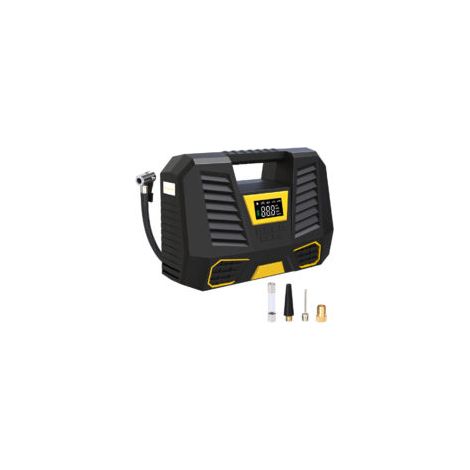 Compresseur d'air portable automatique pour pneus de voiture 12v, affichage numérique, lumière LED, 1 cylindre (1/4)