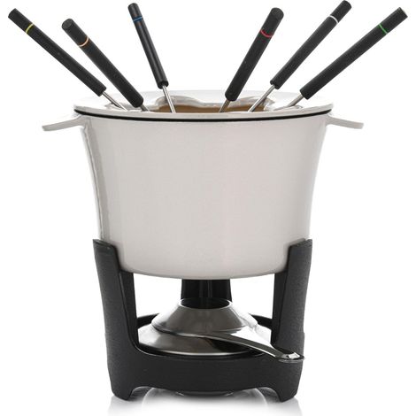 Delightful Fondue Set 1,3 L 6 Personen Schwarz und Creme Scandi Duka (1/5)