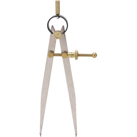 Compas à pointes sèches 200mm, or réglable, haute précision, résistant à la rouille, verrouillable, pour marquage cuir DIY. (1/5)