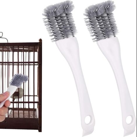 Bird Cage Cleaning Brush with Long Handle, Cleaner Tool for Small Animals Perches for Parrots (1/5)
