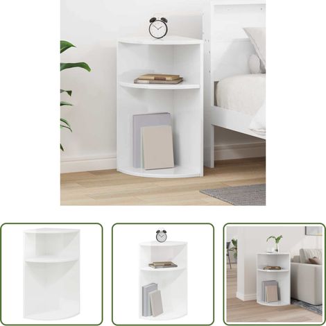 Hochglanz Weiß - Beistelltisch Hochglanz Weiß 29,6 x 29,6 x 60 cm Holzwerkstoff (1/5)