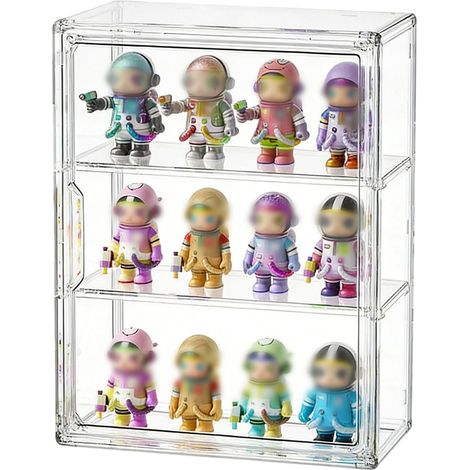 36 × 27 × 13 cm Vitrine acrylique : boîtier d'affichage en polypropylène hautement transparent, design de porte magnétique, figurines de présentation, objets de collection modulaires empilables (1/5)