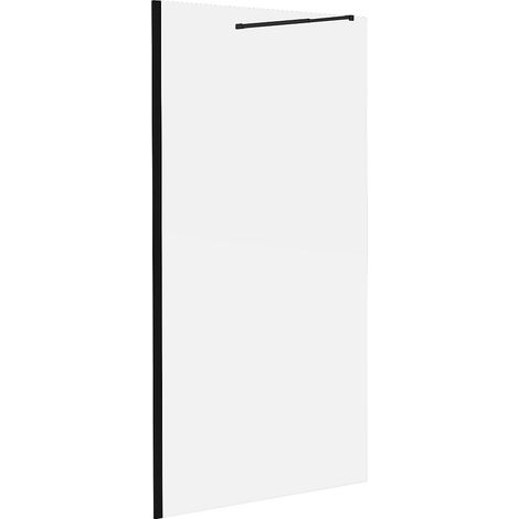 Porta per doccia walk-in 140 x 200 cm Nero opaco Stile industriale - DAREN