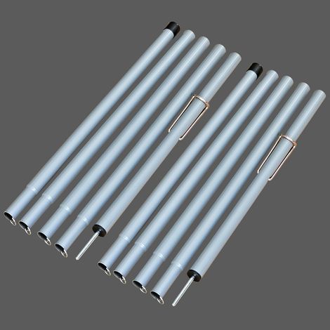 Poteau pour Toile ombrage Aluminium mât de Fixation pour Voile D'ombrage Poteaux de Tente Réglable de Construction pour Camping Randonnées Abri et Porche Auvent Ensemble (Iron, 210cm)