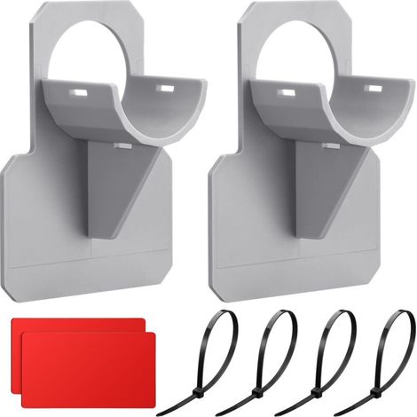 Lot de 2 supports pour tuyaux de piscine (Gris) — Accessoires pour piscines hors-sol, incluant supports de tuyaux, ruban adhésif et 4 colliers de serrage. (1/5)