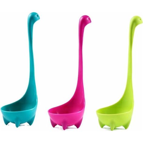 Louches de Forme de Plésiosaure Mignon - Cuillère Grand Louche à Soupe de Cuisine Couverts Monstre du Loch Ness (Lot de 3), (1/5)