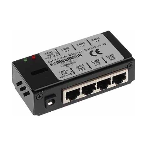 Adattatore PoE 4 ingressi RJ45 alimentazione via doppino UTP